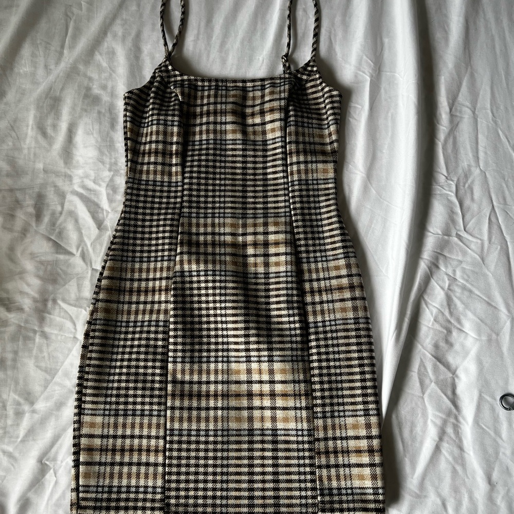 Elegant Checkered Mini Dress